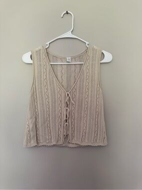 Old Navy Sleeveless Tie-Front Knit Tank Top - Cream